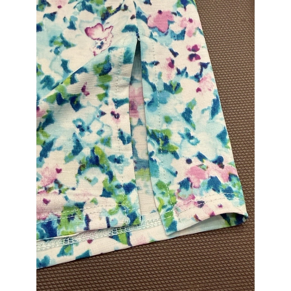 Dear Scarlett Lizzy Blouse V-Neck Bright Floral Multi Print Stretchy Top XL - Picture 6 of 8